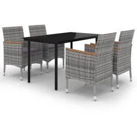 vidaXL Garten-Essgruppe 5-tlg. Grau