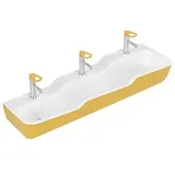 Villeroy & Boch Villeroy und Boch O.novo kids 130 x 43 cm, für 3x 1-Loch Armaturen, ohne Überlauf, Sunshine Yellow