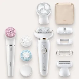 Braun Silk-épil 9 Flex 9100 Beauty Set + FaceSpa weiß/gold