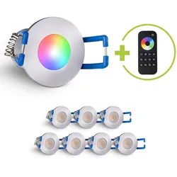 Einbaustrahler Mini Livorno 3W RGBW IP65 - Farbe: silber - Anzahl: 8x