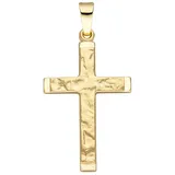 JOBO Kreuzanhänger Anhänger Kreuz, 585 Gold gelb|goldfarben