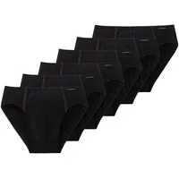 SCHIESSER Herren Slip 6er Pack - Supermini, Rio-Slip, Essentials, Cotton Stretch Schwarz 2XL