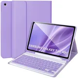 Tastaturhülle für Samsung Galaxy Tab A9+/A11+ Plus 2023/2025, 11 Zoll, Hülle mit Tastatur und S-Pen-Halter, abnehmbare Bluetooth-Tastatur für Galaxy Tab A11+ mit Auto-Ein-/Ausschaltfunktion,Lila