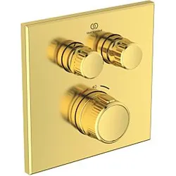 Ideal Standard CeraTherm Navigo Brausethermostat Unterputz A7302A2 eckig, 2 Entnahmen, Fertigmontageset, brushed gold