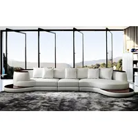 Xlmoebel Ecksofa Sofa mit Designer-Stil, Eckcouch, Wohnlandschaft, Rundsofa aus Leder, Hergestellt in Europa weiß