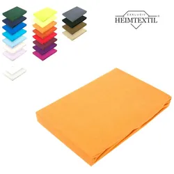 EXKLUSIV HEIMTEXTIL Jersey Spannbettlaken Premium  Marke 180 - 200 x 200 cm Curry