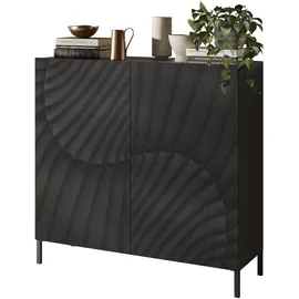 OTTO home Highboard 121 x 123 x 42 cm Schwarz / Grau