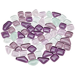 Softglas-Mosaik, lila-mix, polygonal, 10 - 20 mm, 200 g