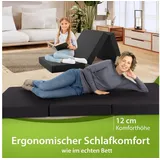 Klappmatratze Luxus Faltmatratze, klappbare Gästematratze, faltbare Matratze, shogazi ®, 12 cm hoch, (1-tlg), MADE IN GERMANY, Direkt vom Hersteller, Testsieger 1,1 grau 140 cm x 190 cm x 12 cm