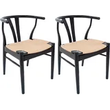 Hammel Furniture Holzstuhl Findahl by Hammel Freja Wasserhyazinthe schwarz 2er Set