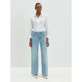 Someday Damen Wide | CELLMA Iconic Wide Leg Denim aus BCI Cotton Mix Mid Rise Light Tint Blue, 36 - 36W
