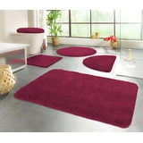 Badematte »Chaozhou«, Höhe 20 mm, rutschhemmend beschichtet, fußbodenheizungsgeeignet, Uni Farben, waschbar, rechteckig, rund (Ø 90 cm), 1 St., Kunstfaser, rot (bordeaux) Einfarbige Badematten