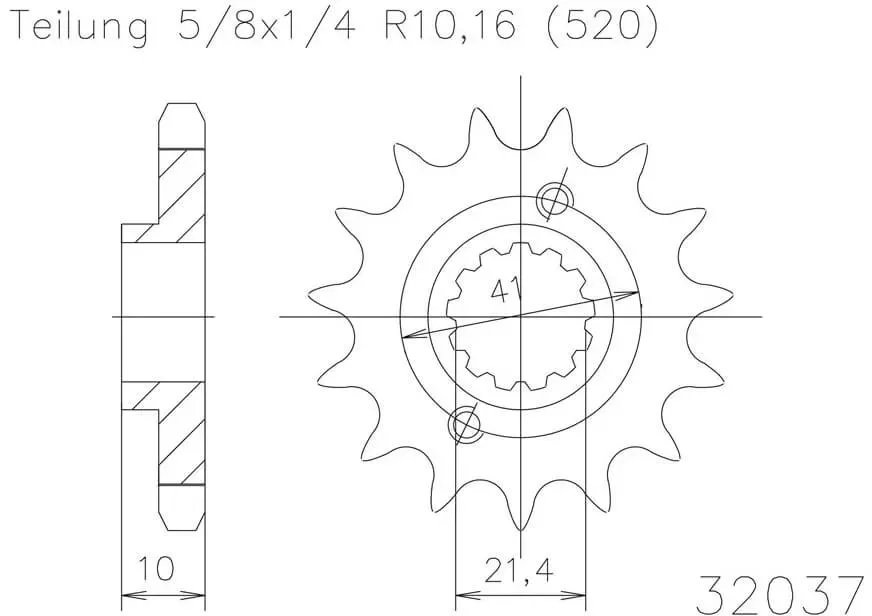 ESJOT Kettingpinion, 15 tanden