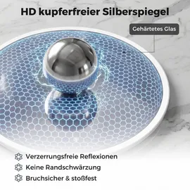 Costway Runder Spiegel, Wandspiegel mit Beleuchtung, Badspiegel mit 3 Lichtfarben, stufenlose Dimmung, Anti-Beschlag, Badezimmerspiegel,70 cm