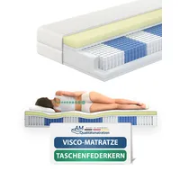 AM Qualitätsmatratzen | Premium Visco-Taschenfederkernmatratze - 90x200 cm -