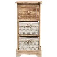 Mobili Rebecca Mobili Nachttisch braun Holz, 27x63x30 cm, Schlafzimmer,