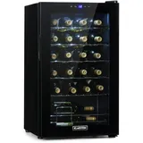 Klarstein Shiraz 24 Uno Weinkühlschrank, 1 Zonen Getränkekühlschrank Klein, Kleiner Weinschrank 63L, Wein-Kühlschrank Klein mit Glastür, Indoor/Outdoor Flaschenkühlschrank,