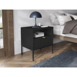 2er-Set Nachttische mit 1 Schublade & 1 Ablage - Schwarz - LIOUBA von Pascal Morabito