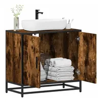VidaXL Waschbeckenunterschrank Räuchereiche 65x33x60 cm Holzwerkstoff