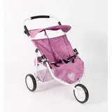 Bayer Chic 2000 Zwillings-Jogger Puppenwagen Jeansrosa/Pink