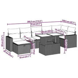 vidaXL Gartensofa-Set 8-tlg. grau