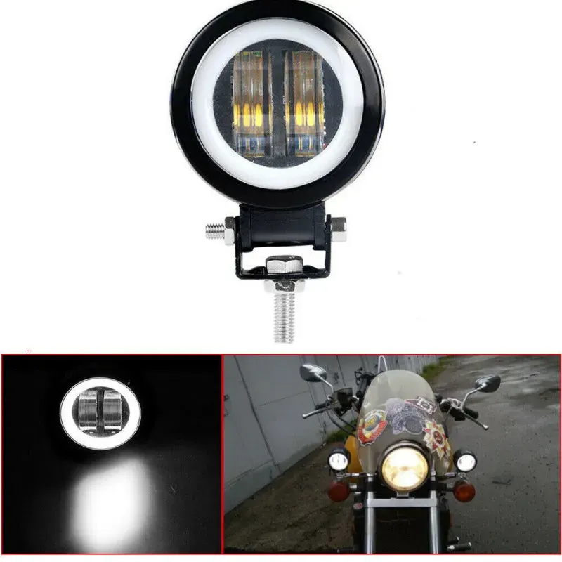 7D LED-Halogen 7,5 cm runde LED-Arbeitslampe, LED-Scheinwerfer, Strahler, Rücklicht 20 W 1000 lm 12 V/24 V