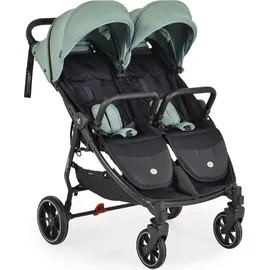 Cangaroo Zwillingskinderwagen 2Gether, Fußabdeckungen, Aluminiumrahmen, faltbar grün