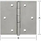 Vormann Tür-Scharnier kantig B80xH80mm,gerollt Edelstahl,rostfrei