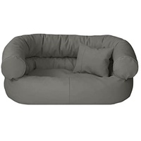 Juelle Hundebett aus Kunstleder Kissen für Mittlere Hunde Ausziehbarer Hund, Kuscheliges Hundesofa, Hundebett Fergus S-XXL (80x65cm, Dark Asche)