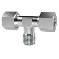 Riegler T-Einschraubverschraubung, R 3/8 a., Rohr-Außen-Ø 12, Stahl verz.,