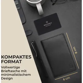 slimpuro Geldbörse Herren, Slim Wallet mit RFID Schutz, Leder-Geldbörse Herren Klein mit Münzfach, Portmonee für Herren und Damen, Kartenetui &... - Schwarz