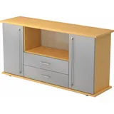 bümö Sideboard, Buche, Silber, Holzwerkstoff, Buche, 2 Fächer, 166.1x84x44.8 cm, FSC Mix, Wohnzimmer, Kommoden & Sideboards, Sideboards
