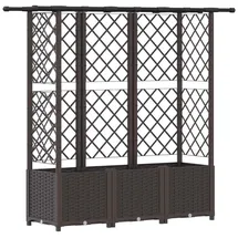 vidaXL Hochbeet mit Rankgitter und Dach 163,5 x 40 x 138 cm Braun