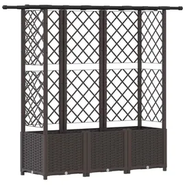 vidaXL Hochbeet mit Rankgitter und Dach 163,5 x 40 x 138 cm Braun