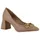 VAN HILL 839877 Pumps Damen Klassische Pumps Blockabsatz Spitze Ketten braun 36 EU