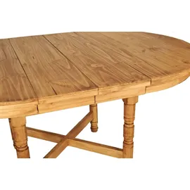 MiaMöbel Mexico Esstisch 120cm - rund, Ausziehbar Massivholz Pinie Mexiko Möbel Mexikanisch