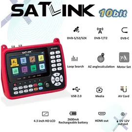 Satlink ST-5155 H.265 (10 Bit) DVB-S/S2/T/T2/C Combo Messgerät