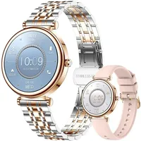 Damen Smartwatch Roségold Rund | Fitnessuhr mit Schrittzähler, Schlafmonitor, Bluetooth Telefonfunktion | Wasserdicht, Android & iOS