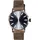 NEO watch Armbanduhr Damen Edelstahl Lederband Grau Schwarz N6-016 - Braun/Grau/Schwarz