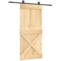 vidaXL Schiebetür rechts 95 x 210 cm Natürlich/Schwarz