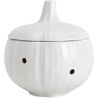 LVYUDS Kartoffel Aufbewahrungsbox in Knoblauchform, Langlebiger, Kreativer Zwiebel Aufbewahrung Aus Keramik Kunstdekoration für Zuhause Zwiebeltopf(Weiß)