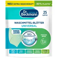 Dr. Beckmann Magic Leaves Waschmittel-Blätter Universal | vordosierte & wasserlösliche Waschblätter | platzsparend und leicht anzuwenden | 25 WL