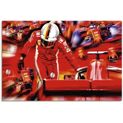 Artland Leinwandbild »Sebastian Vettel die italienischen Jahre«, Bilder von Berufen, (1 St.), auf Keilrahmen gespannt Artland Farbe Bild(er): rot