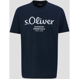 s.Oliver Herren T-Shirt mit Label-Print, Marine, XXXL