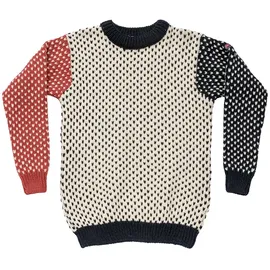 Devold of Norway Nordsjø Wool Pullover - Offwhite / Navy / Marsala - L