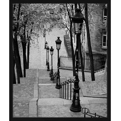 ANY IMAGE Digitaldruck »Montmartre«, Rahmen: Buchenholz, Schwarz