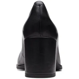 CLARKS Freva55 Court High Heels Black Leather 37 1/2