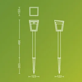 Philips Außenstandleuchte Kunststoff 69,3 cm Solar schwarz