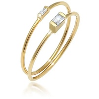 Elli Stapelringe Zirkonia Rechteck 2er Set 925 Silber 56 Damen