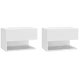 vidaXL Hängenachtschrank 2 Stk. 46 x 29,5 x 30 cm Weiß
